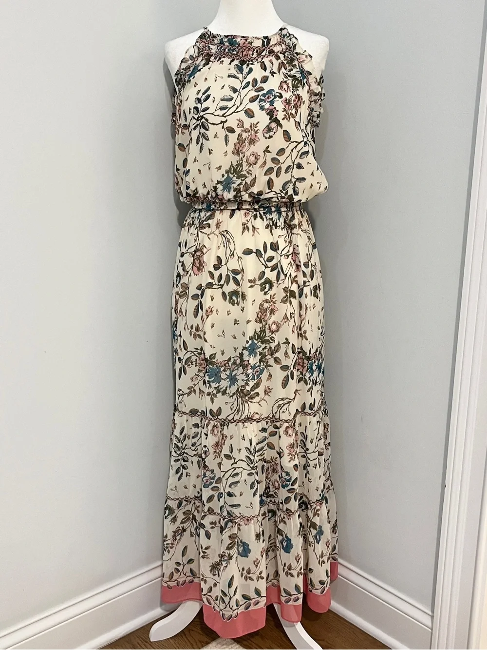 max studio embroidered dress Max Studio Womens Embroidered Lace Trim Casual Dress White